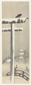 Torii in the Snow by Ohara Koson