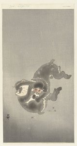 Two Playing Monkeys by Ohara Koson