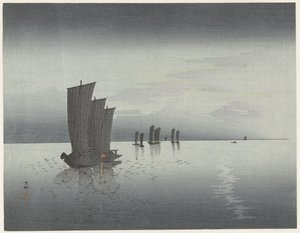 Fishing Boats by Ohara Koson
