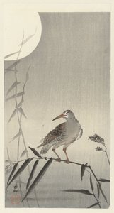 Black Rider on Bamboo Branch by Ohara Koson