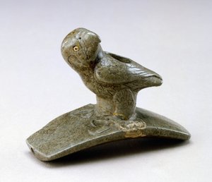 Falcon effigy pipe, 200 BC-100 AD by Ohio Hopewell culture