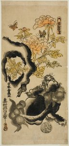 Lion and Peonies