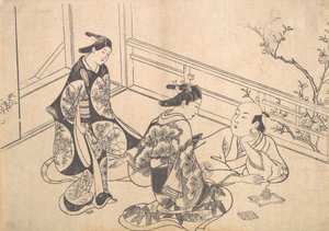 The Actor Ichimura Takenojo Reclining on a Balcony by Okumura Masanobu