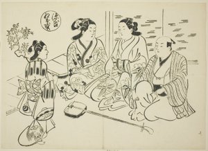 The Momiji-no-ga Chapter from "The Tale of Genji" (Genji Momiji-no-ga), from a series of Genji parodies