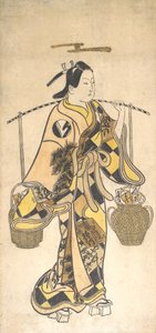 A Young Man as a Seller of Love Prophecies, ca. 1730s by Okumura Toshinobu.