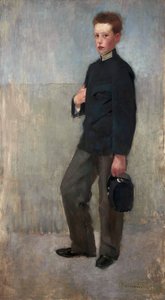 Portrait of a Boy in Middle School Uniform