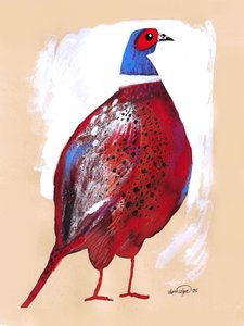 Bold Red Pheasant by Olga Skomorokhova
