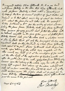 Agreement by Oliver Goldsmith to Write for James Dodsley, 31st March 1763