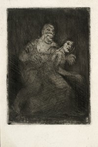 A Man Surprises a Woman