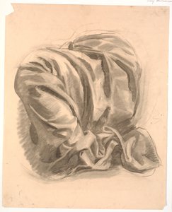 Study of Drapery, Resting Over a Leg
