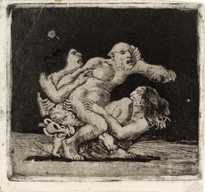 Two Women Fighting Over a Man by Oluf Hartmann
