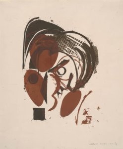 Portrait of a Poet, Inner Image by Onchi Kôshirô