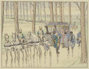 Napoleon Meeting Archduchess Marie-Louise of Austria, Who He Must Marry, 27 March 1810 by Onfray de Breville Job