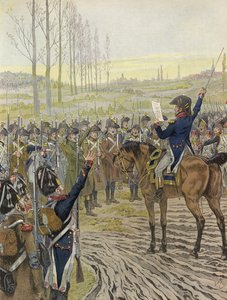 The Words of Napoleon Being Read to Some of His Troops During the Campaign of the Rhine, 1805