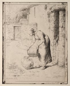 A Woman Emptying a Bucket by Orazio Borgianni