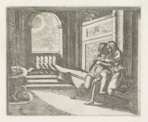 Abimelech Sees Isaac Caressing Rebekah (series title: Paintings in the Loggia of Raphael) by Orazio Borgianni