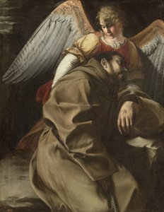 Saint Francis supported by an angel by Orazio Gentileschi