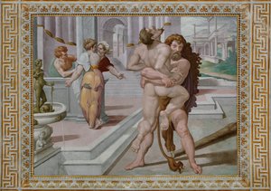 Hercules fighting Antaeus (detail) by Orazio Samacchini