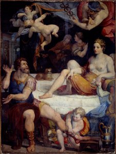 Trojan War: Mercury Orders Aeneas to Abandon Dido. Painting by Orazio Samachini by Orazio Samachini