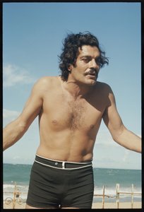 Omar Sharif on the beach