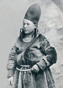 A young Laplander in winter costume by Oscar Olsson