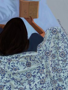 Cozy Reading in Bed by Osheensgallery