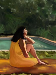 Yellow Dress Serenity by Osheensgallery