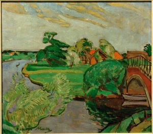River Landscape with Bridge