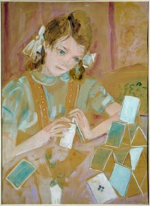 Child with House of Cards by Oskar Moll