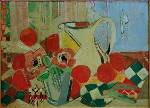 Still Life with White Jug and Tile Pattern