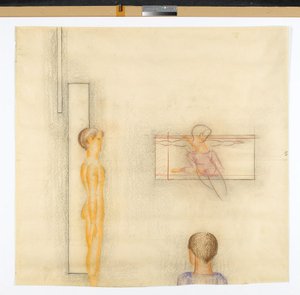 Folkwang Cycle: Group of Three with Floating Figure by Oskar Schlemmer