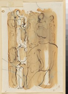 Group with Figure from Behind by Oskar Schlemmer