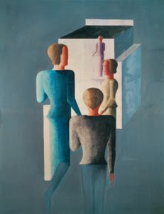 Four Figures and Cube by Oskar Schlemmer