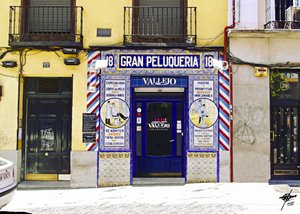 Blue Tiled Barbershop by Osvaldo Russo
