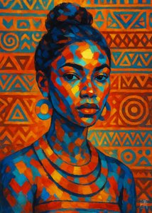 Colorful African Woman Portrait by Osvaldo Russo