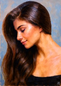 Serene Woman Profile by Osvaldo Russo