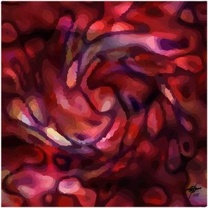 Vibrant Abstract Crimson Flow by Osvaldo Russo