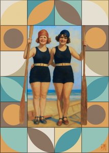 Vintage Beach Paddlers by Osvaldo Russo