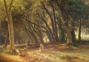 In the Garden of the Villa Borghese by Oswald Achenbach