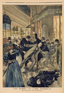 A Bomb at the Cafe Terminus, the Arrest of the Assassin, Illustration from 