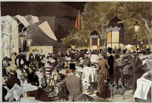 The boulevards on election night cafe terrace by Oswaldo Tofani