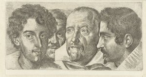 Portrait of Cosimo Orsino, Cesare Bartolotti, Sigmund Laire, and a Self-Portrait of Ottavio Leoni
