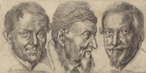 Three portraits possibly representing Camillo Graffico, Ercole Pedemonte and Antoni by Ottavio Mario Leoni