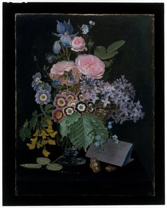 A Still Life of Flowers in a Glass Vase by Otto Didrik Ottesen