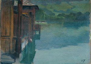 Bathhouse in Gmunden by Otto Friedrich