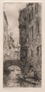 Etchings of Venice: Ponte del Pistor, Venice, 1880 by Otto H. Bacher