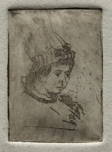 Small Head with Mob Cap by Otto H. Bacher