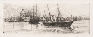 Two Boats, Venice by Otto H. Bacher