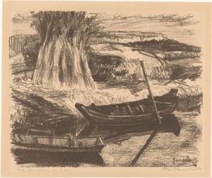 Landscape near Amsterdam by Otto Hanrath (signed by artist)