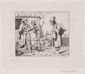 Figures at a Farmhouse by Otto Haslund